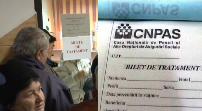 Numărul de bilete de tratament balnear pentru pensionari