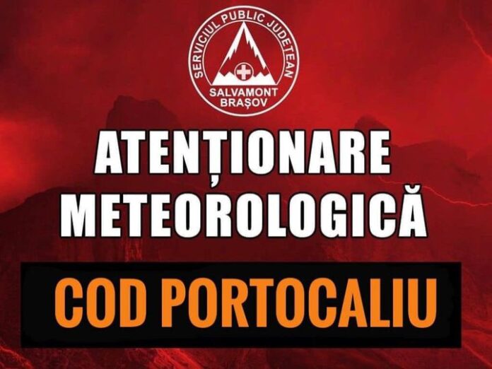 Avertizare meteorologică: Brașovul sub cod portocaliu și cod galben de vreme severă