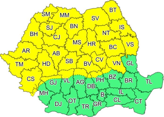 Cod galben de ploi torențiale
