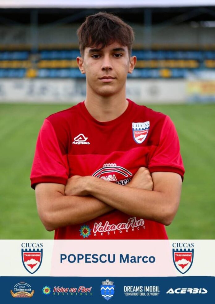 Ciucaș Tărlungeni dă un fotbalist la echipa națională a României. Marco Popescu, convocat de Nicolae Grigore pentru dubla cu Spania