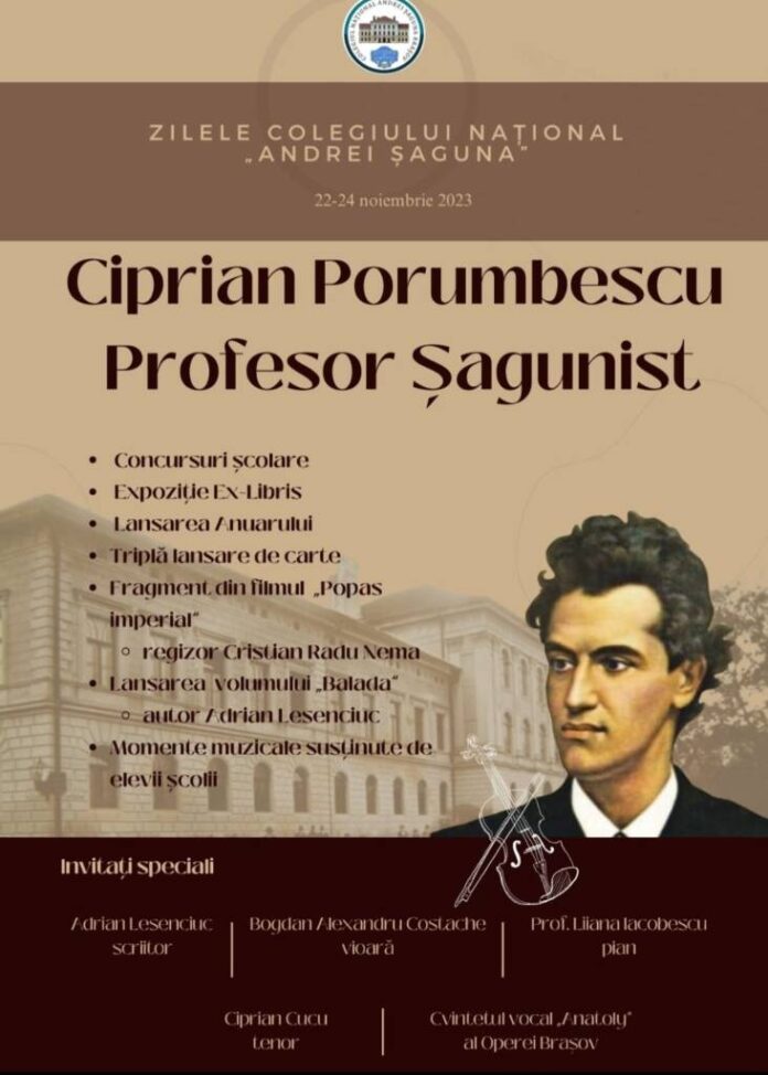 „Ciprian Porumbescu – profesor șagunist”, tema centrală a Zilelor Colegiului Național „Andrei Șaguna”