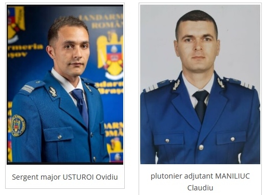 Doi jandarmi făgărășeni au ajutat un șofer speriat care s-a răsturnat cu mașina în șanț