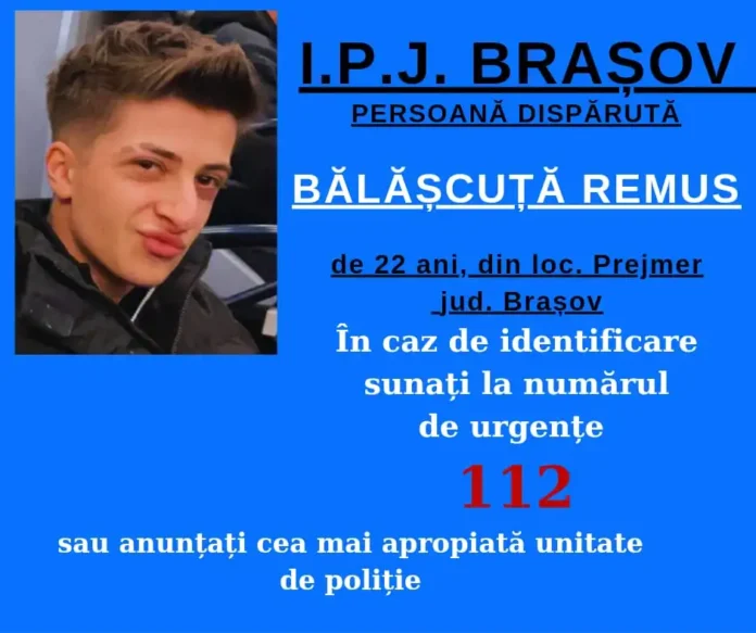 Un băiat de 22 de ani din Prejmer, dat dispărut. Dacă îl vedeți sunați la 112