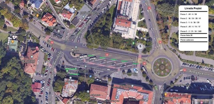 O nouă repartizare a mijloacelor de transport RATBV la peroanele din Livada Poștei