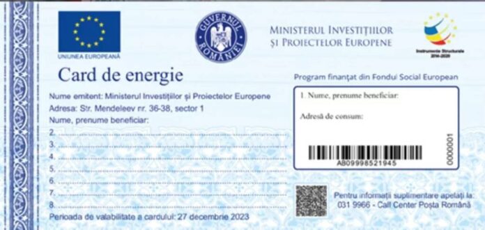 Suma neutilizată de pe cardurile de energie