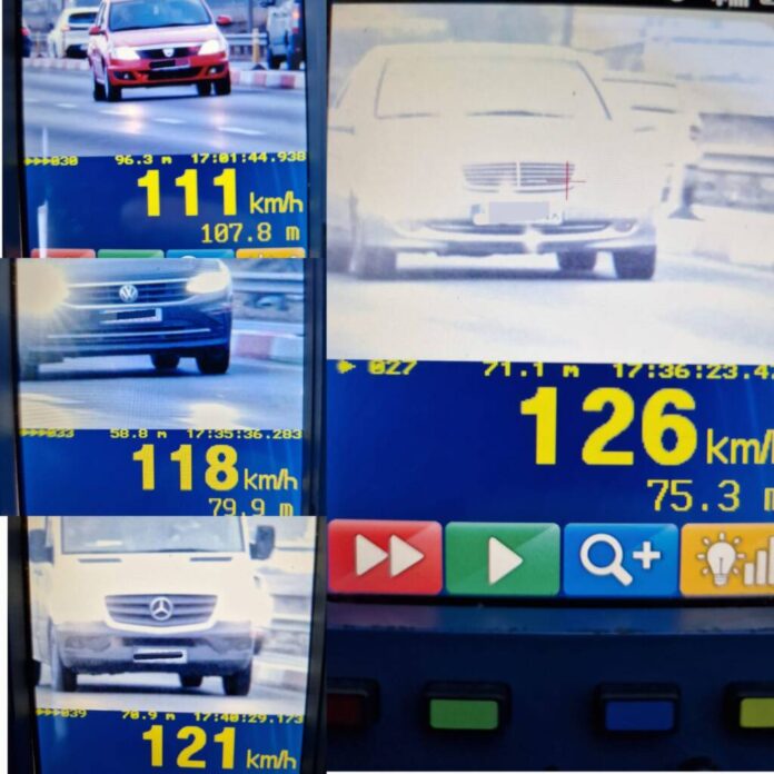 Brașov: În câteva ore polițiștii rutieri au dat amenzi de 46.150 de lei, majoritatea fiind pentru depășirea limitei legale de viteză