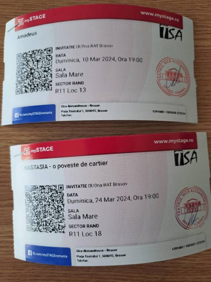 Pentru că este 8 martie, doamnele sau domnișoarele care cumpără vineri abonament RATBV pot merge gratuit la teatru