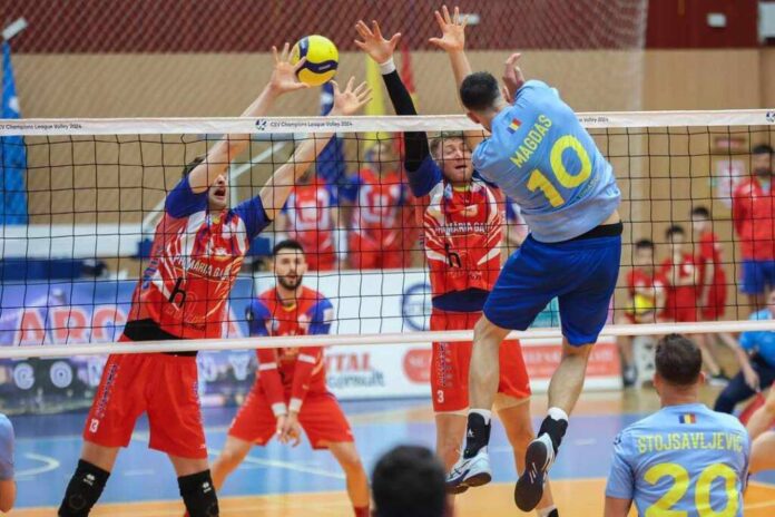 Volei masculin: Corona Brașov a dat lovitura la Galați. Echipa lui Laurențiu Lică conduce în finala cu Arcada lui Sergiu Stancu