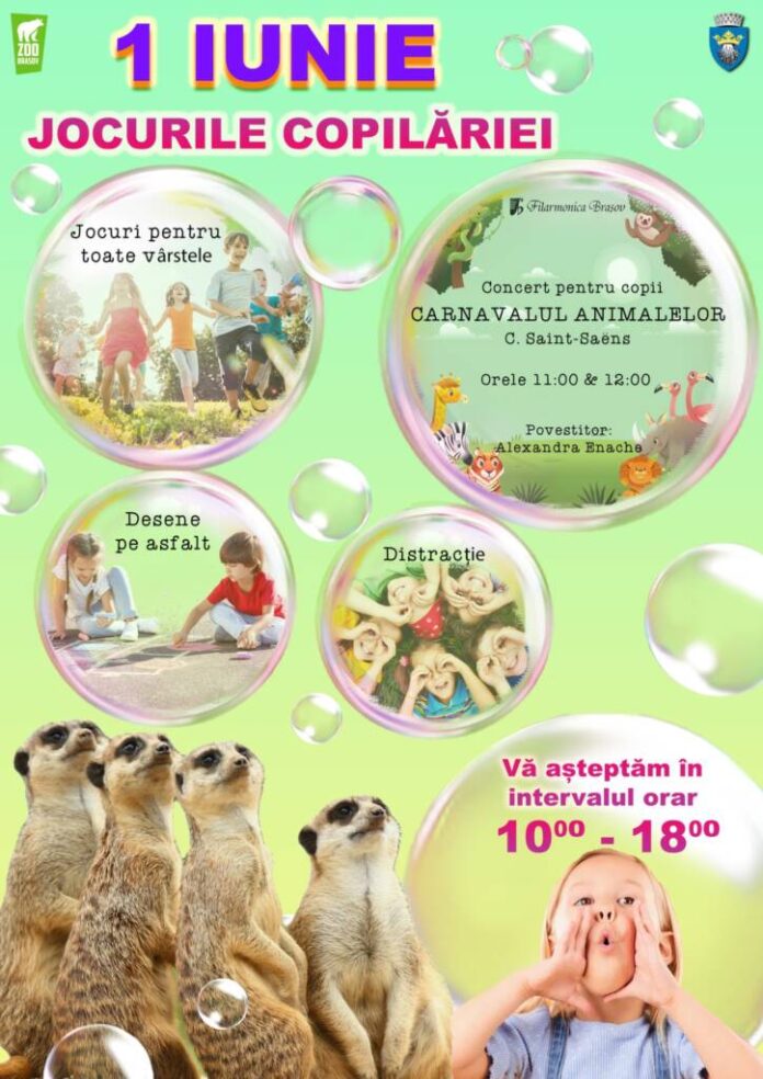 Ziua Internațională a Copilului, sărbătorită la Grădina Zoologică Brașov. Filarmonica Brașov prezintă ”Carnavalul Animalelor”