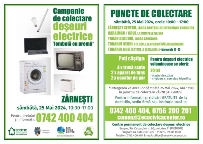 Campanie de colectare deșeuri electrice în Zărnești
