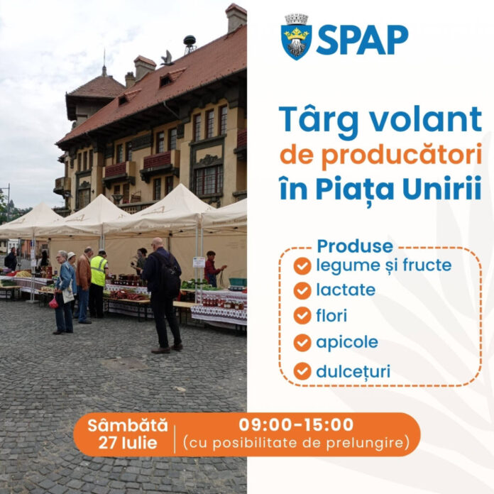 Produse de sezon, brânzeturi, produse lactate și apicole, flori, dulcețuri: Târg volant de producători, în Piața Unirii din Șchei