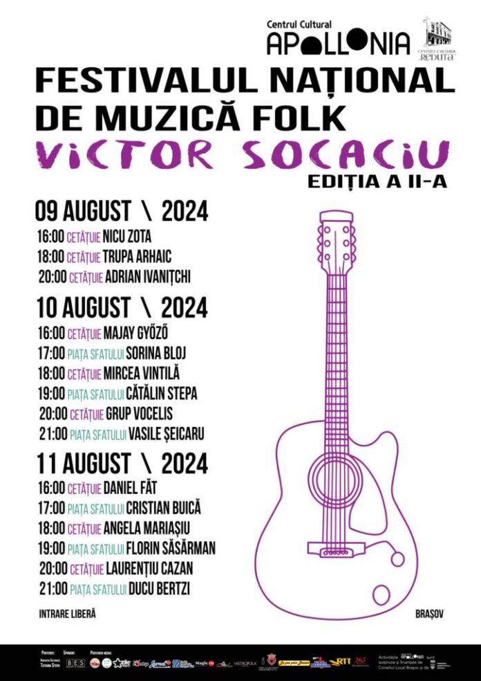 Festivalul Național de Folk Victor Socaciu, în Brașov. Intrarea este liberă