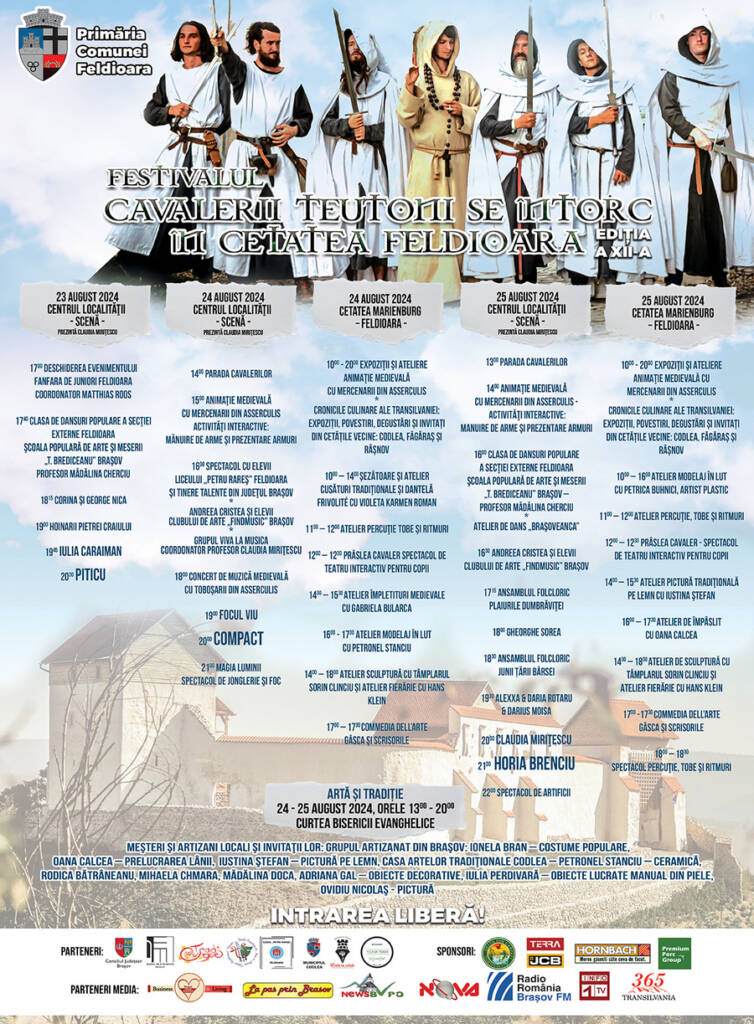 Festivalul “Cavalerii Teutoni se ȋntorc ȋn Cetatea Feldioara”, ediția a XII-a, în perioada 23–25 august