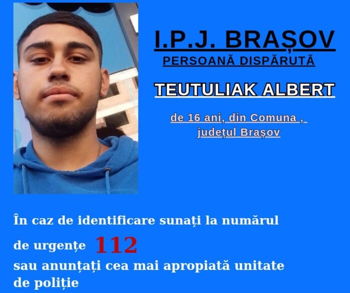 Un adolescent din Brașov, dat dispărut. Cine are informații este rugat să sune la 112