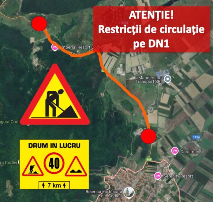 Restricții de circulație pe DN1, între Codlea și Vlădeni