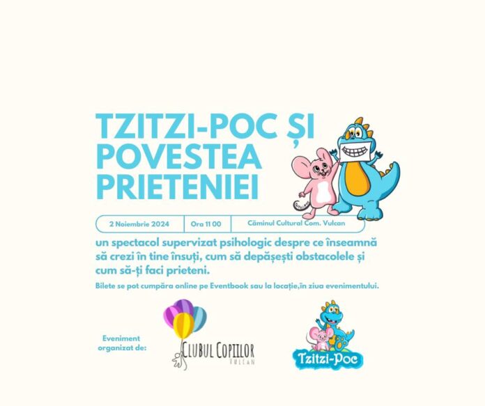 Spectacolul de teatru pentru copii “Povestea prieteniei”, la Căminul Cultural din Comuna Vulcan