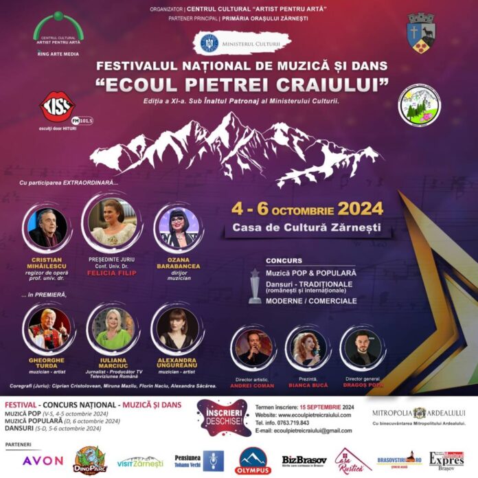„Ecoul Pietrei Craiului” păstrează titulatura de festival național! Tineri artiști din 22 de județe intră, în weekend, în competiția artistică din Zărnești (Brașov)