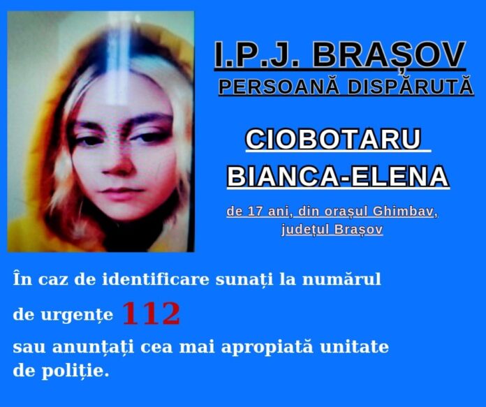 O adolescentă din Ghimbav, dată dispărută. Dacă o vedeți, sunați la 112