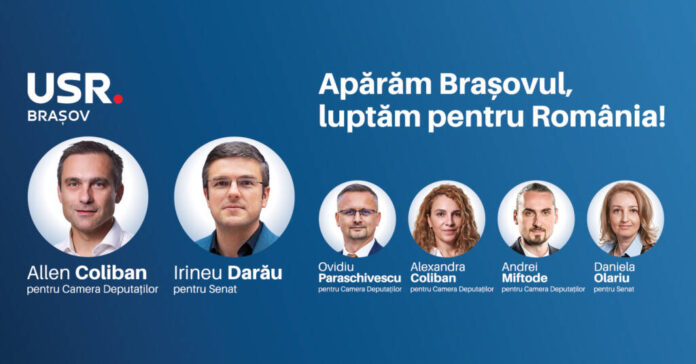 Candidații USR Brașov pentru Parlament vor să lupte pentru interesele cetățenilor și să contribuie la o Românie mai bună pentru toți, nu doar pentru unii