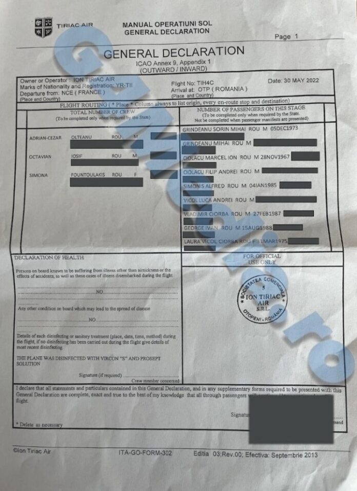 Ciolacu prins cu minciuna:Documentul care arată că el şi Laura Vicol au zburat cu avionul închiriat de compania Nordis