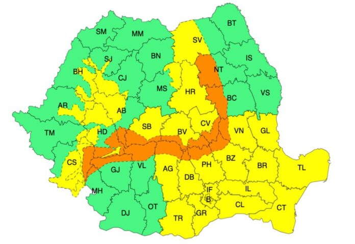 Coduri de avertizare ANM: Ninsori și viscol în județul Brașov de Crăciun
