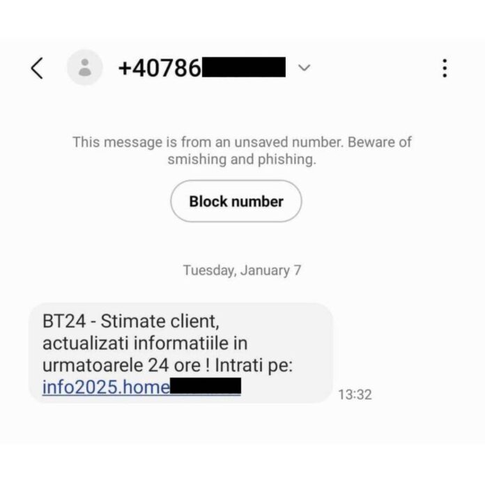 Atenție! Atacatorii trimit mesaje text care par să provină de la o sursă de încredere, cum ar fi banca