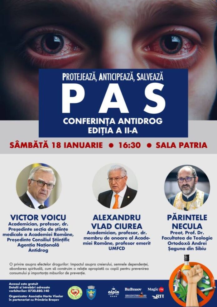 Conferință Antidrog, la Sala Patria din Brașov. Intrare liberă