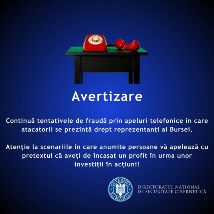 Atenție! Apeluri telefonice de la infractori care se deghizează în reprezentanți ai Bursei din România