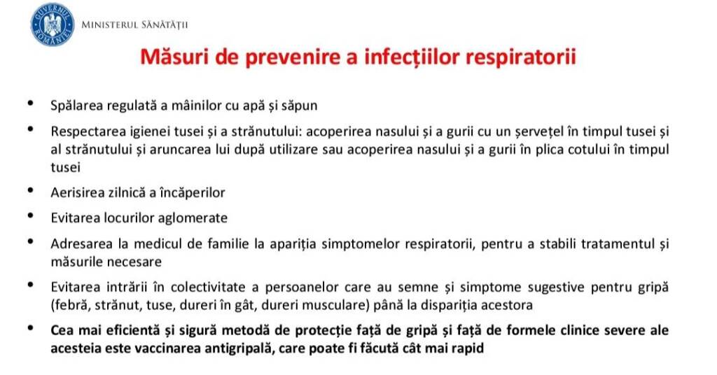 România, în stare de alertă epidemiologică, din cauza creșterii cazurilor de gripă
