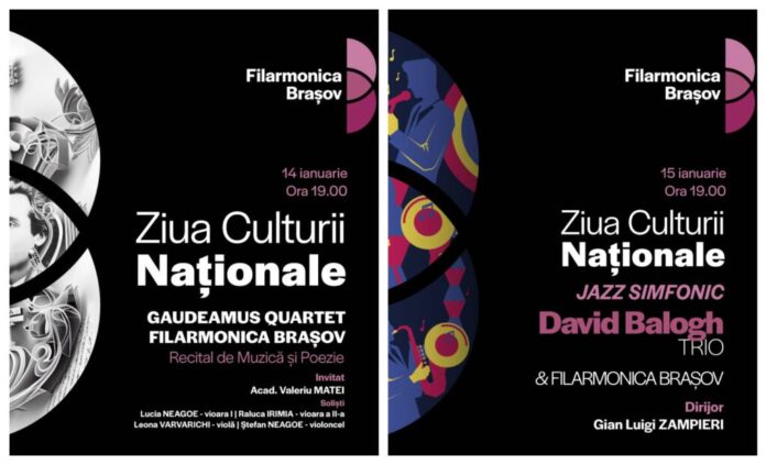 Filarmonica Brașov marchează Ziua Culturii Naționale cu poezie, muzică, etno-jazz