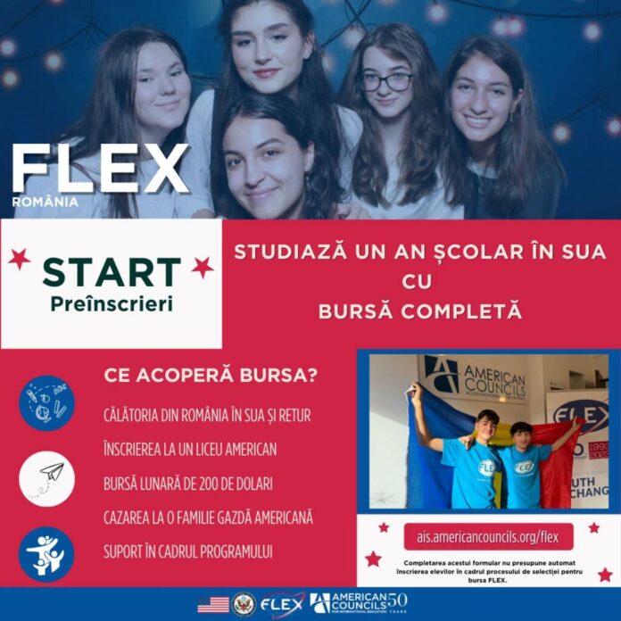 Pentru liceenii din România: Start la preînscrieri pentru bursele Future Leaders Exchange Program (FLEX) 2026-2027, în SUA