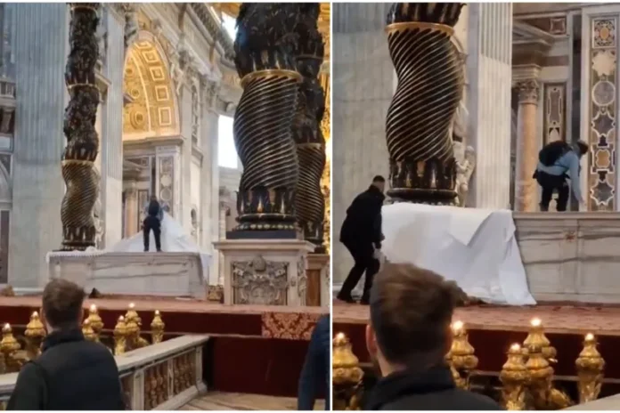 Un român s-a urcat pe altarul mare al Bazilicii Sf. Petru de la Vatican și a distrus șase candelabre 