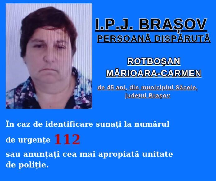 O femeie din Săcele, dată dispărută. Dacă o vedeți, sunați la 112