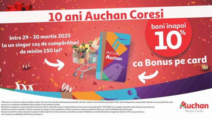 Auchan Brașov Coresi sărbătorește 10 ani de activitate alături de clienți și producători