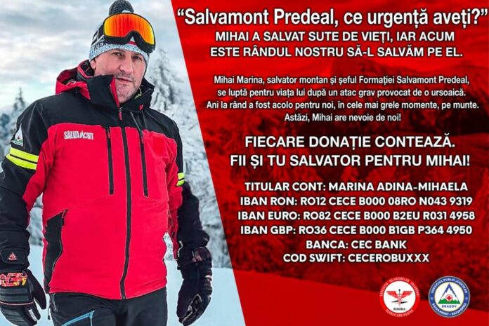 „Fii și tu salvator pentru Mihai”: Salvamontistul atacat de ursoaică are nevoie de ajutor