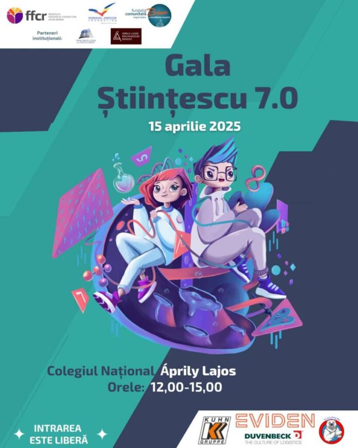 Gala Științescu Brașov 7.0, care celebrează pasiunea pentru științe și creativitatea tinerilor și copiilor, pe 15 aprilie, la Colegiul Național 