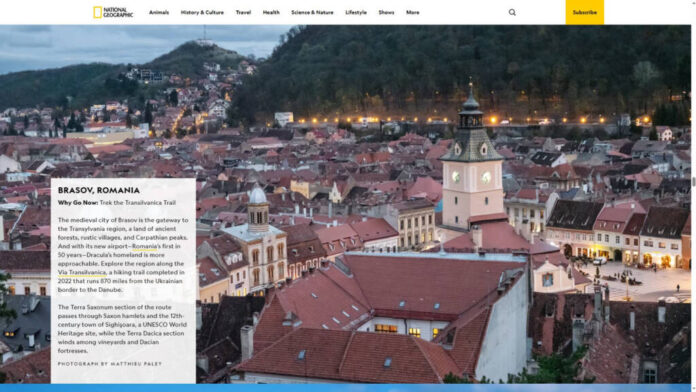Brașovul, printre „Cele mai bune 25 de destinații din lume în 2025“, potrivit National Geographic