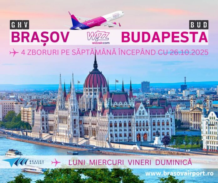 Mai multe zboruri pe ruta Brașov - Budapesta