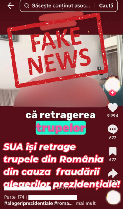 Ministerul Apărării Naţionale avertizează că  pe diferite platforme de comunicare digitală circulă dezinformări despre apărarea și securitatea națională