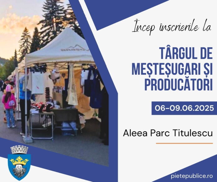 Se fac înscrieri pentru Târgul de Meșteșugari și Producători de pe Aleea Parcului Titulescu