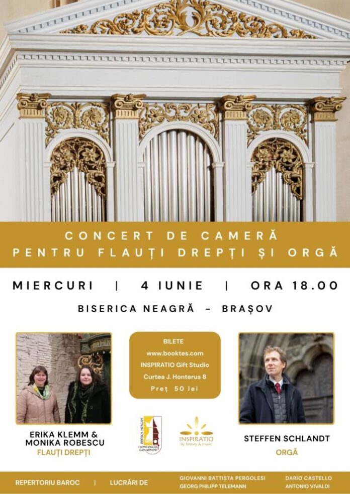 Concert cameral pentru flauți drepți și orgă, la Biserica Neagră
