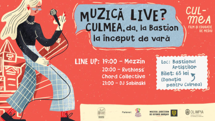 Concert caritabil cu muzică live, la Bastionul Țesătorilor, pentru susținerea Festivalului CULMEA: Film și educație de mediu