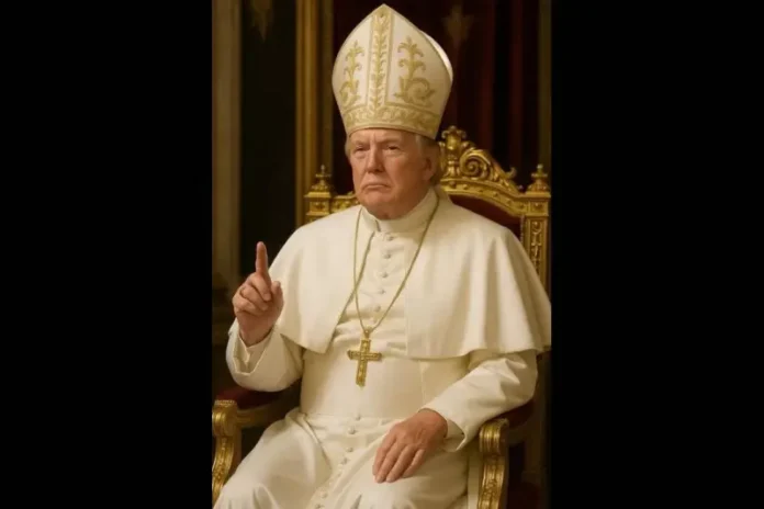 Donald Trump a publicat un portret îmbrăcat în haine de papă, înainte de conclavul de la Vatican