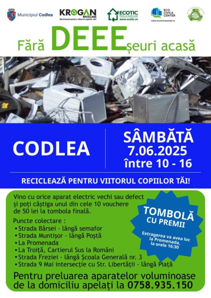 Sâmbătă, campanie de colectare deșeuri electrice în Codlea