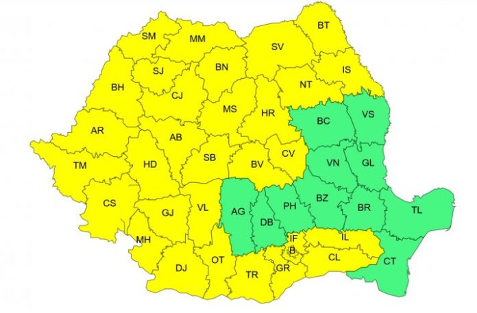 Cod galben caniculă Transilvania recomandări șoferi