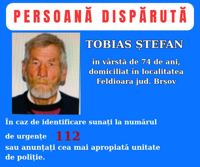 UPDATE / Un bătrân care nu s-a mai întors la Centrul Pentru Persoane Fără Adăpost - Victoria, dat dispărut, a fost găsit