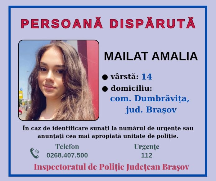 UPDATE / Fata de 14 ani din Dumbrăvița, dată dispărută, a fost găsită