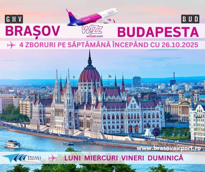 Aeroportul Brașov anunță mai multe zboruri pe ruta Brașov - Budapesta