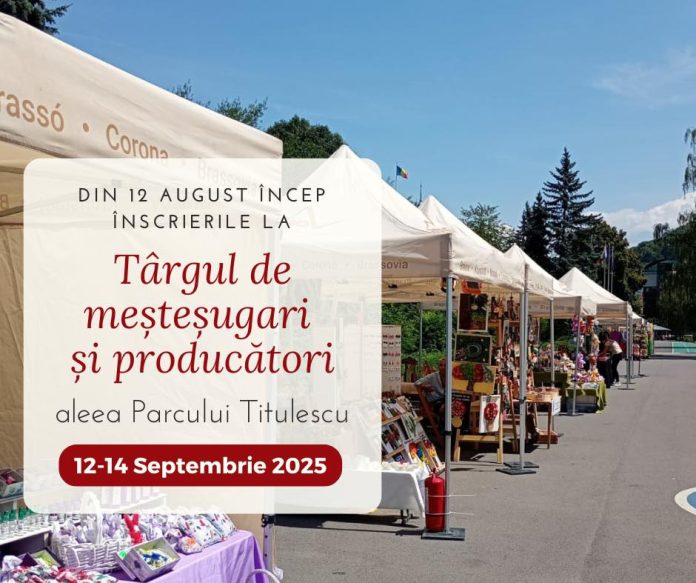 Se fac înscrieri pentru Târgul de Meșteșugari și Producători de pe Aleea Parcului Titulescu