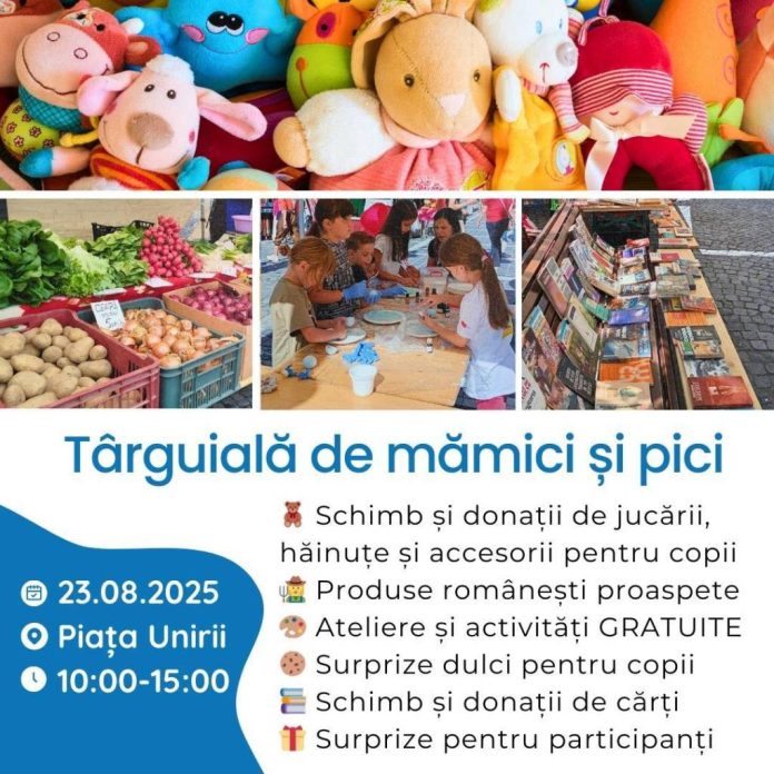 Târguială pentru copii și mămici, în Piața Unirii